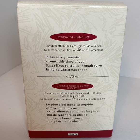 Hallmark Keepsake Ornament Santa’s Roadster Vintage 1995 - Picture 2 of 11